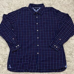 Tommy Hilfiger Mens sixe XL Plaid long sleeve button down Shirt